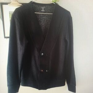 Black Double-Breasted Cardigan
